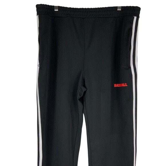 Basketball Skateboards Black Side White Striped Elastic waist Sweatpants Size L - Picture 3 of 7